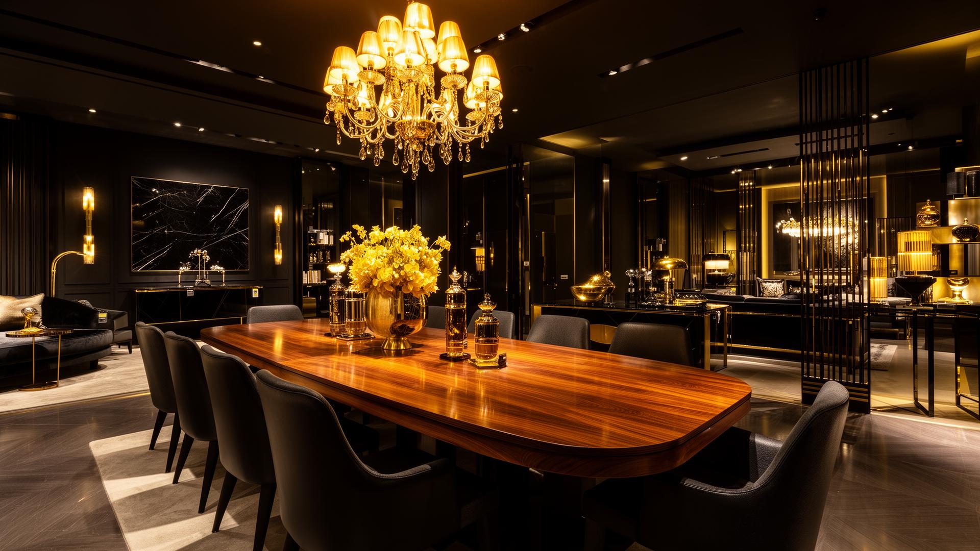 Showroom da fábrica JR Decorativos em Ubá, MG — mesas de jantar em madeira maciça
