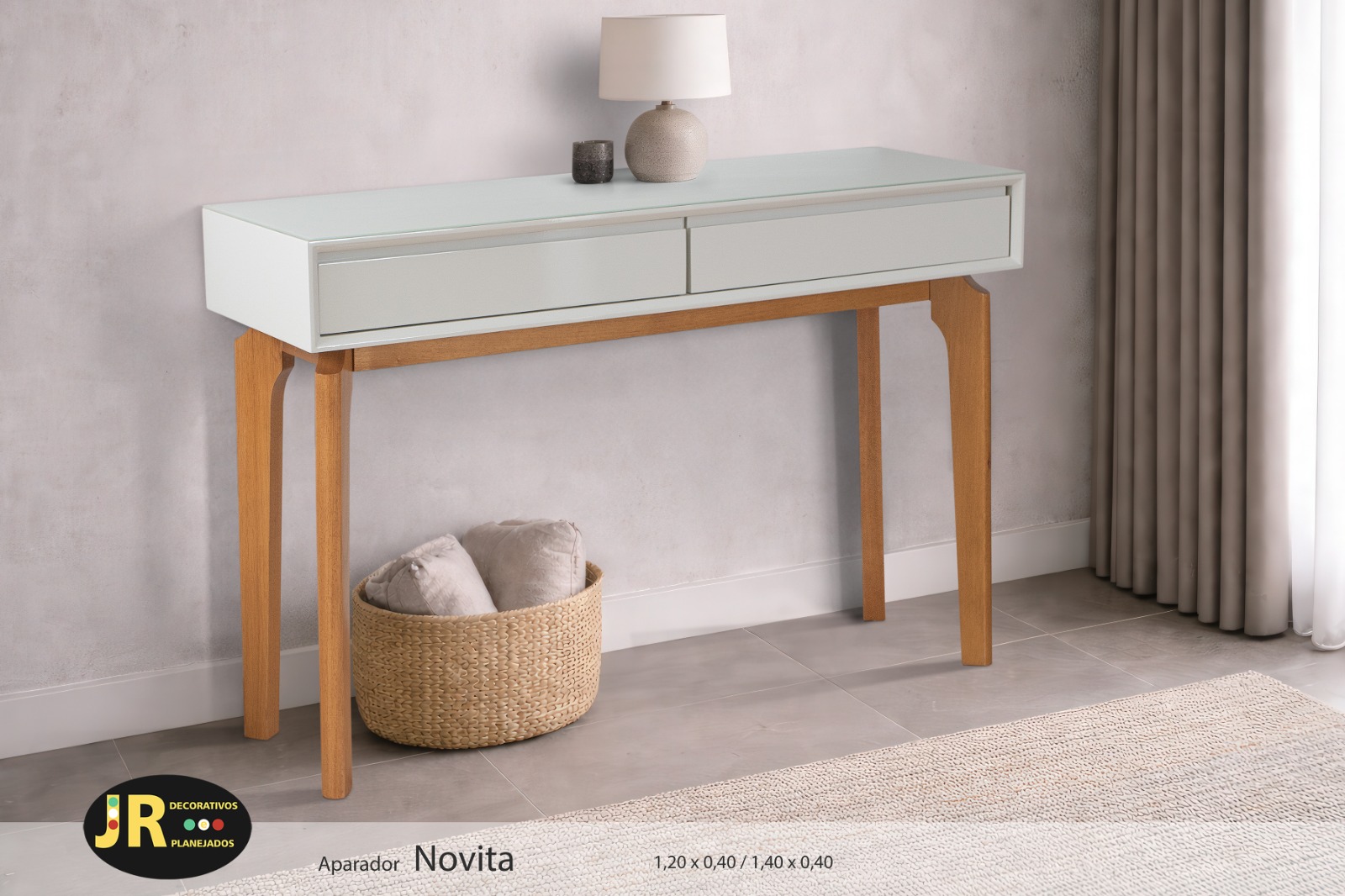 Aparador Novita — aparador em madeira + vidro + laca, fabricação própria JR Decorativos, Ubá MG